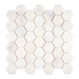 Afyon White Marble Polished 2" Hexagon Mosaic Tile