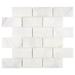 Sample of 2 X 4 Afyon White Marble Polished Brick Mosaic Tile-Sample-American Tile Depot