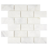 2 X 4 Afyon White Marble Polished Brick Mosaic Tile