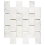 2 X 4 Afyon White Marble Polished Brick Mosaic Tile-Marble Mosaic-American Tile Depot