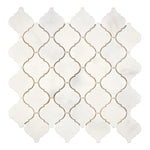 Sample of Afyon White Marble Polished Lantern Arabesque Mosaic Tile-Sample-American Tile Depot