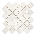 Afyon White Marble Polished Lantern Arabesque Mosaic Tile-Marble Mosaic-American Tile Depot