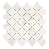 Afyon White Marble Polished Lantern Arabesque Mosaic Tile-Marble Mosaic-American Tile Depot