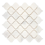 Afyon White Marble Polished Lantern Arabesque Mosaic Tile-Marble Mosaic-American Tile Depot