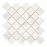 Afyon White Marble Polished Lantern Arabesque Mosaic Tile