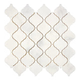 Afyon White Marble Polished Lantern Arabesque Mosaic Tile