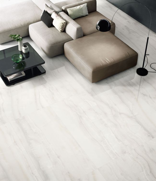 12 X 24 Akoya White Polished Onyx Look Porcelain Tile-PORCELAIN-Large Format-American Tile Depot