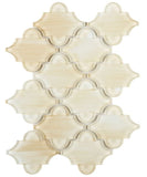 Sultan Beige Stroke Glossy Arabesque Glass Mosaic Tile-Glass Mosaic-American Tile Depot