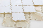 Sultan Beige Stroke Glossy Arabesque Glass Mosaic Tile-Glass Mosaic-American Tile Depot