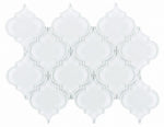 Sultan White Shining Glossy Arabesque Glass Mosaic Tile-Glass Mosaic-American Tile Depot