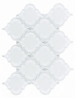 Sultan White Shining Glossy Arabesque Glass Mosaic Tile-Glass Mosaic-American Tile Depot