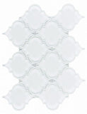 Sultan White Shining Glossy Arabesque Glass Mosaic Tile-Glass Mosaic-American Tile Depot