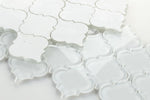 Sultan White Shining Glossy Arabesque Glass Mosaic Tile-Glass Mosaic-American Tile Depot