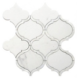 Grace Pearl Snow White Arabesque Waterjet Mosaic Wall Tile-Mixed Mosaic-American Tile Depot