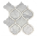 Grace Pearl Statuario Arabesque Waterjet Mosaic Wall Tile-Mixed Mosaic-American Tile Depot