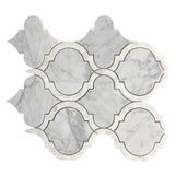 Grace Pearl Statuario Arabesque Waterjet Mosaic Wall Tile