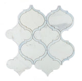 Grace Precious Blue Arabesque Waterjet Mosaic Wall Tile-Marble Mosaic-American Tile Depot