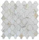 Grace Precious Calacatta Arabesque Waterjet Mosaic Wall Tile-Marble Mosaic-American Tile Depot