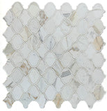 Grace Precious Calacatta Arabesque Waterjet Mosaic Wall Tile-Marble Mosaic-American Tile Depot