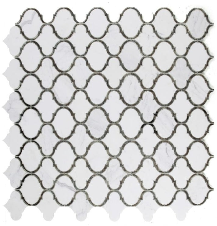 Grace Precious Mirror Arabesque Waterjet Mosaic Wall Tile-Mixed Mosaic-American Tile Depot