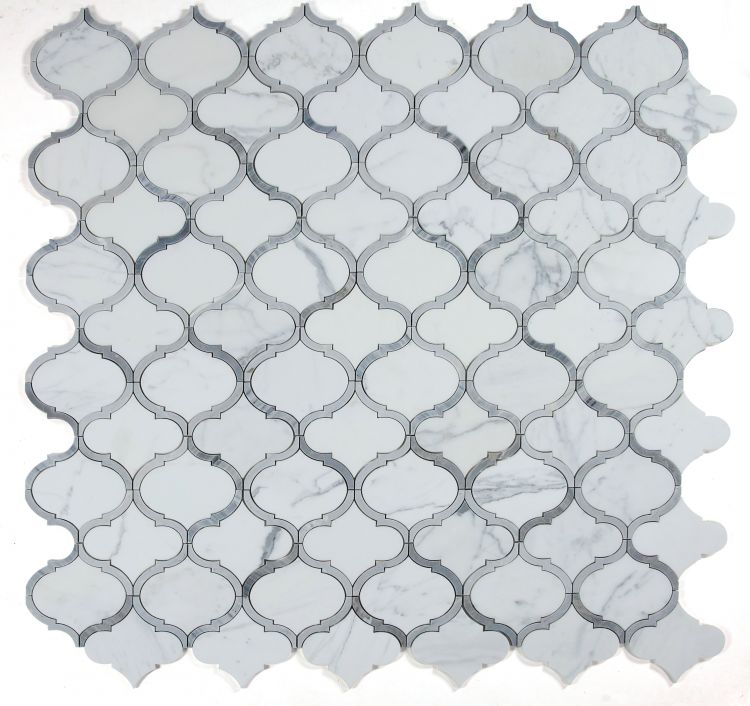 Grace Precious Sky Arabesque Waterjet Mosaic Wall Tile-Marble Mosaic-American Tile Depot