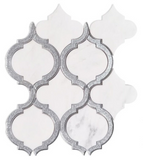 Grace Silver White Arabesque Waterjet Mosaic Wall Tile-Mixed Mosaic-American Tile Depot