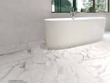 24 X 24 Angelo Silk Silver Matte Marble Look Porcelain Tile