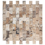 1 X 2 Antico Onyx Travertine Split-Faced Brick Mosaic Tile-Travertine Mosaic-American Tile Depot