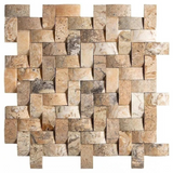 Antico Onyx Travertine CNC-Arched 1 X 2 Herringbone Mosaic Tile