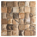 2 X 2 Antico Onyx Travertine CNC-Arched Mosaic Tile