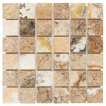 2 X 2 Antico Onyx Travertine Tumbled Mosaic Tile-Travertine Mosaic-American Tile Depot