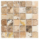 2 X 2 Antico Onyx Travertine Tumbled Mosaic Tile