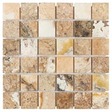 2 X 2 Antico Onyx Travertine Tumbled Mosaic Tile