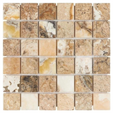 2 X 2 Antico Onyx Travertine Tumbled Mosaic Tile