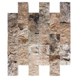 2 X 4 Antico Onyx Travertine Split-Faced Brick Mosaic Tile