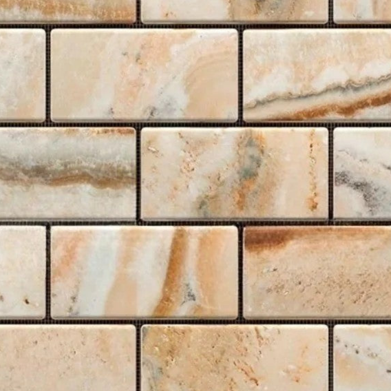 2 X 4 Antico Onyx Travertine Tumbled Brick Mosaic Tile-Travertine Mosaic-American Tile Depot