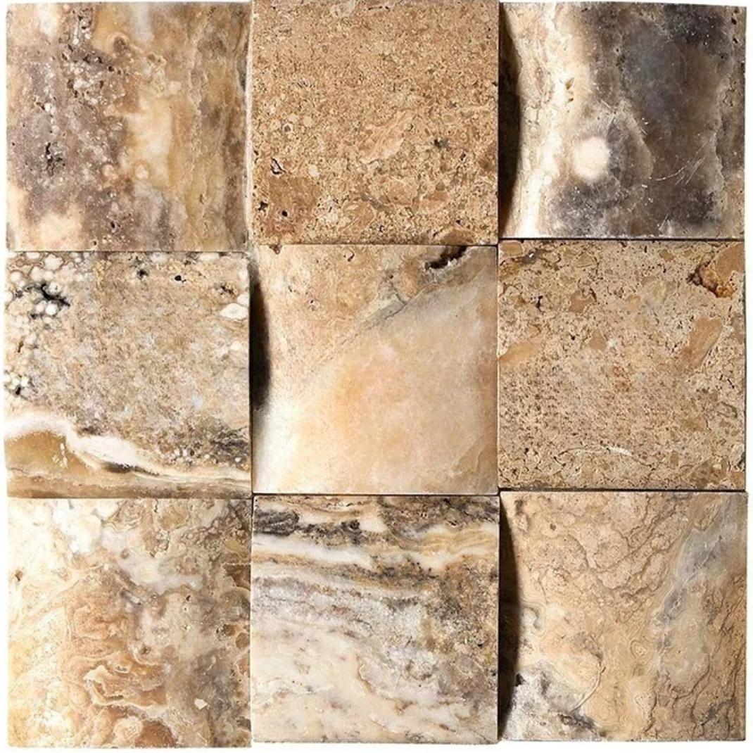 Sample of 4 X 4 Antico Onyx Travertine CNC-Arched Field Tile-Sample-American Tile Depot