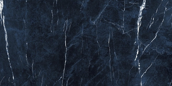 12 X 24 Antique Dark Blue Polished Marble Look Porcelain Tile-PORCELAIN-Large Format-American Tile Depot