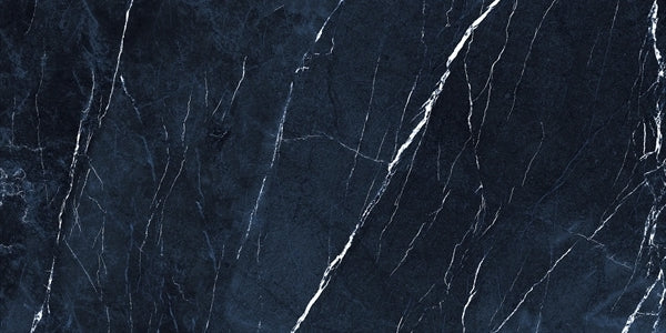 12 X 24 Antique Dark Blue Polished Marble Look Porcelain Tile-PORCELAIN-Large Format-American Tile Depot