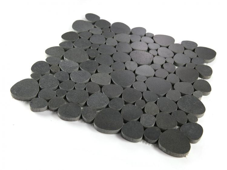 Sample of Athena Brigid Basalt Pebble Mosaic Tile-Sample-American Tile Depot