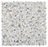 Athena Minerva Blue Polished Pebble Marble Mosaic Tile