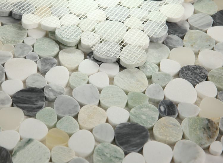 Athena Brigid Grassland Polished Pebble Marble Mosaic Tile-Marble Mosaic-American Tile Depot