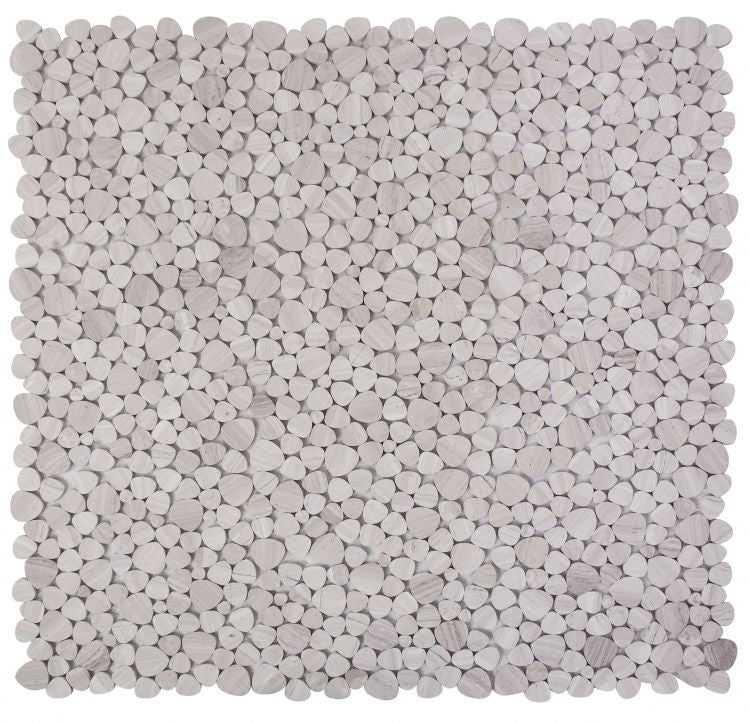 Athena Minerva Grey Polished Pebble Marble Mosaic Tile-Marble Mosaic-American Tile Depot