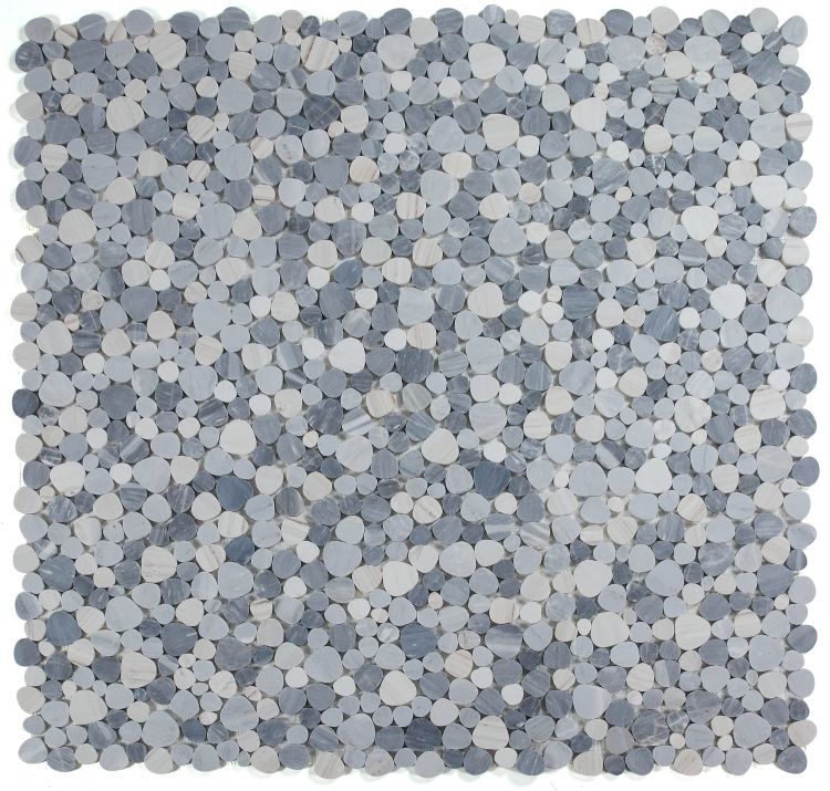 Athena Brigid Italian Blue Honed Pebble Marble Mosaic Tile-Marble Mosaic-American Tile Depot