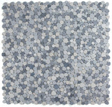 Athena Brigid Italian Blue Honed Pebble Marble Mosaic Tile-Marble Mosaic-American Tile Depot