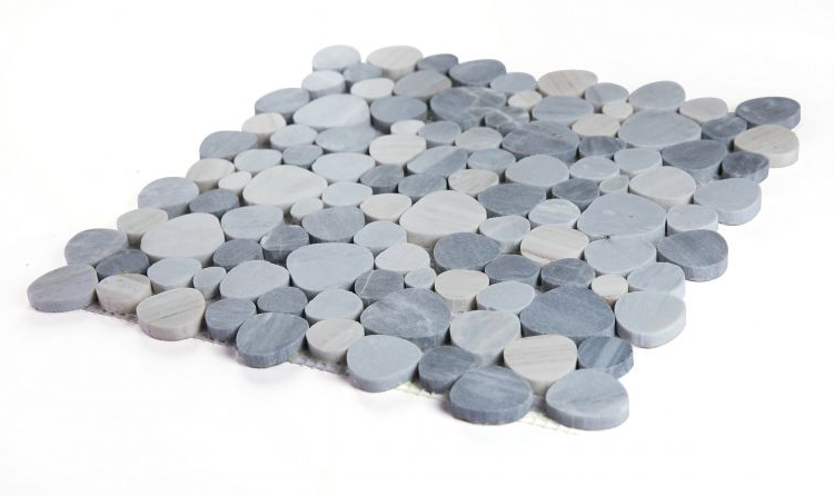 Athena Brigid Italian Blue Honed Pebble Marble Mosaic Tile-Marble Mosaic-American Tile Depot