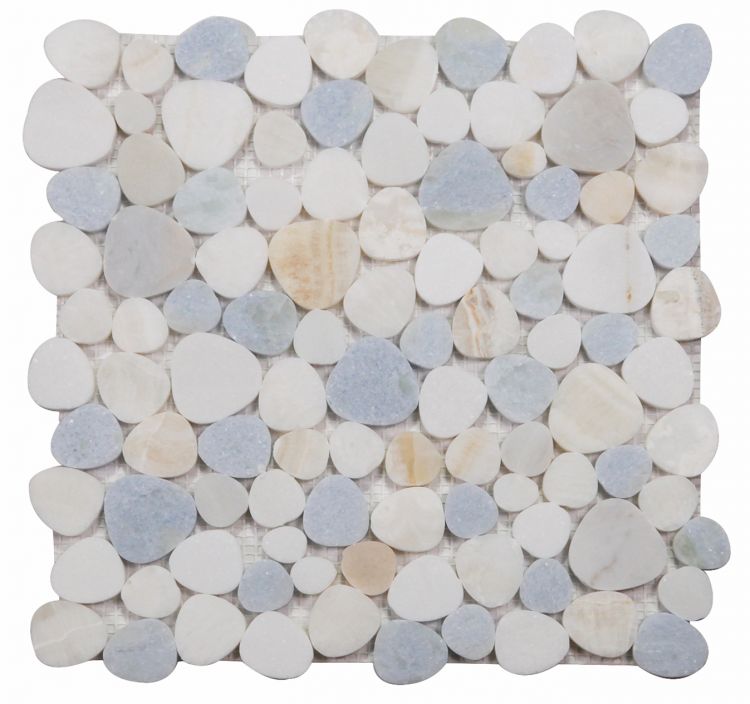 Athena Minerva Marina Polished Pebble Marble Mosaic Tile-Marble Mosaic-American Tile Depot