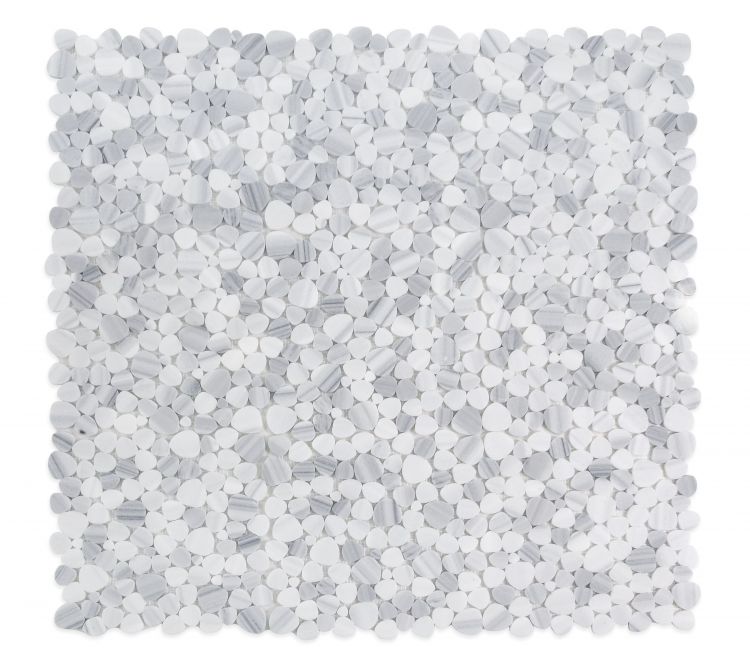 Athena Minerva Marmala White Honed Pebble Marble Mosaic Tile-Marble Mosaic-American Tile Depot