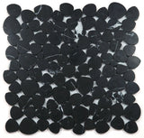 Athena Brigid Marquina Honed Pebble Marble Mosaic Tile