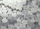 Athena Brigid Mix Grey Polished Pebble Marble Mosaic Tile